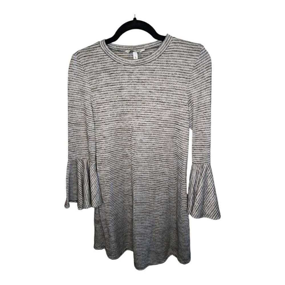 Speechless Hacci Gray  Striped Bell Sleeve with Pockets Women's  Size Small
